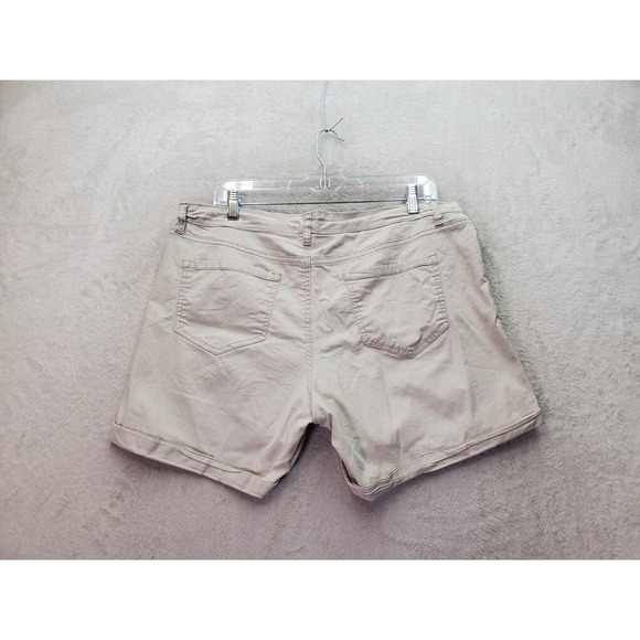Vintage America Shorts Womens Size 12 Tan Cotton 5-Pockets Design Flat Front - Picture 2 of 7